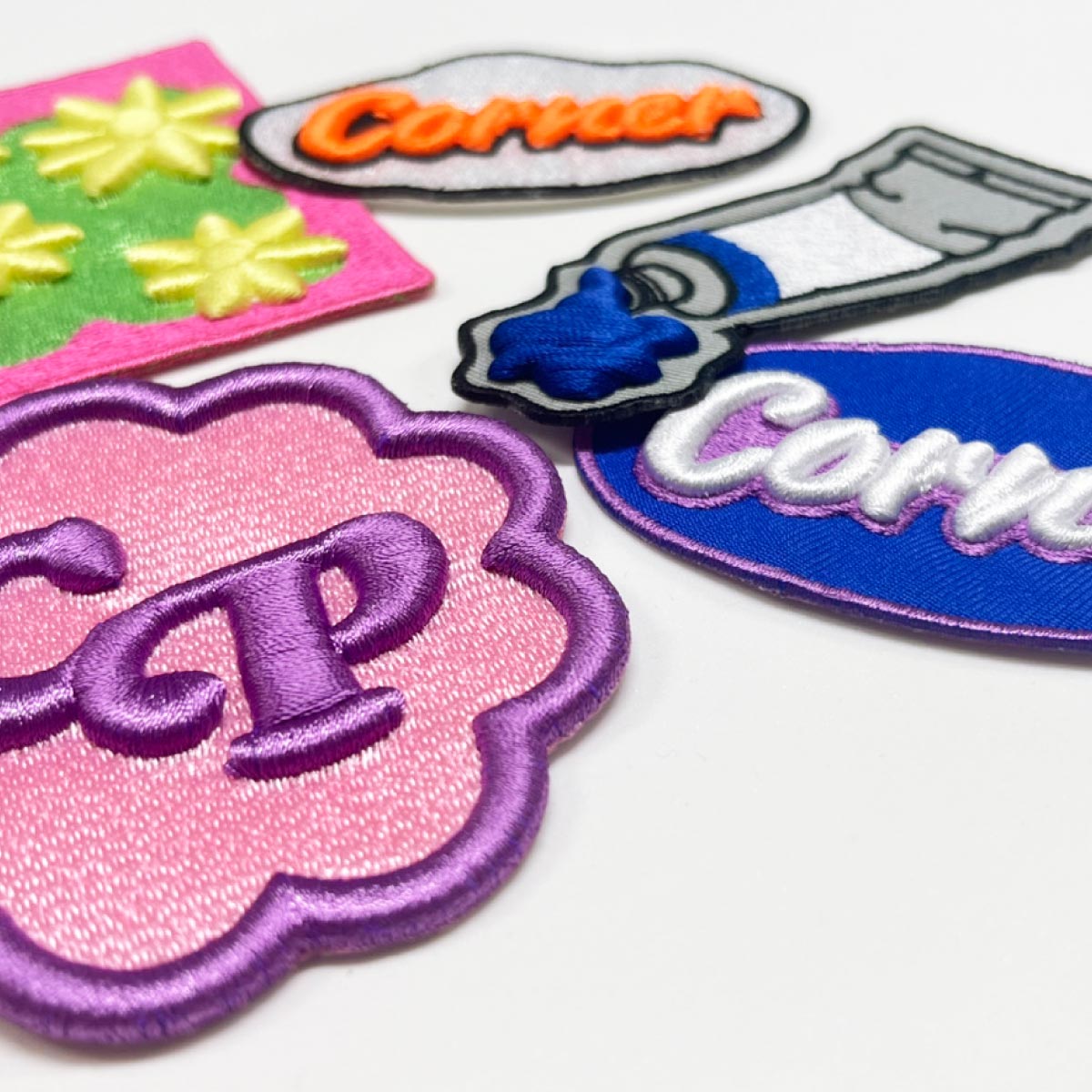 CORNER PRINTING | 3D刺繍ワッペン 80mm × 80mm以内 (10枚セット
