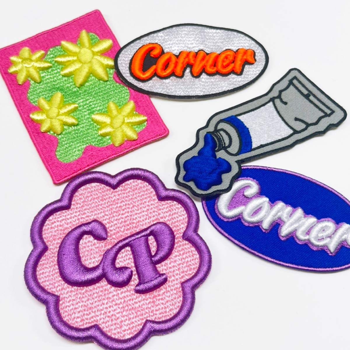 CORNER PRINTING | 3D刺繍ワッペン 80mm × 80mm以内 (10枚セット