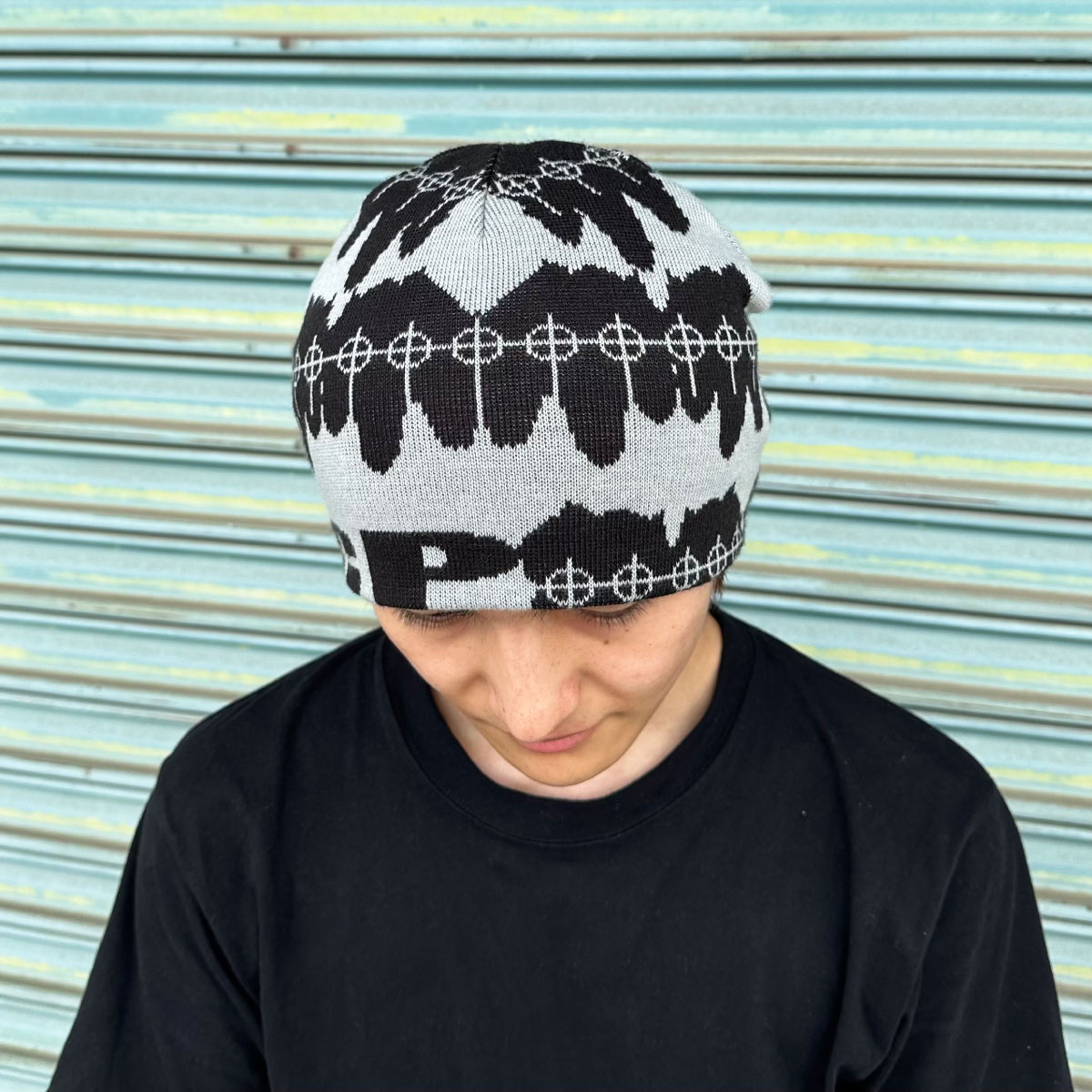 オリジナル編み総柄シングルビーニー [柄糸1色] (品番CPKN-002)