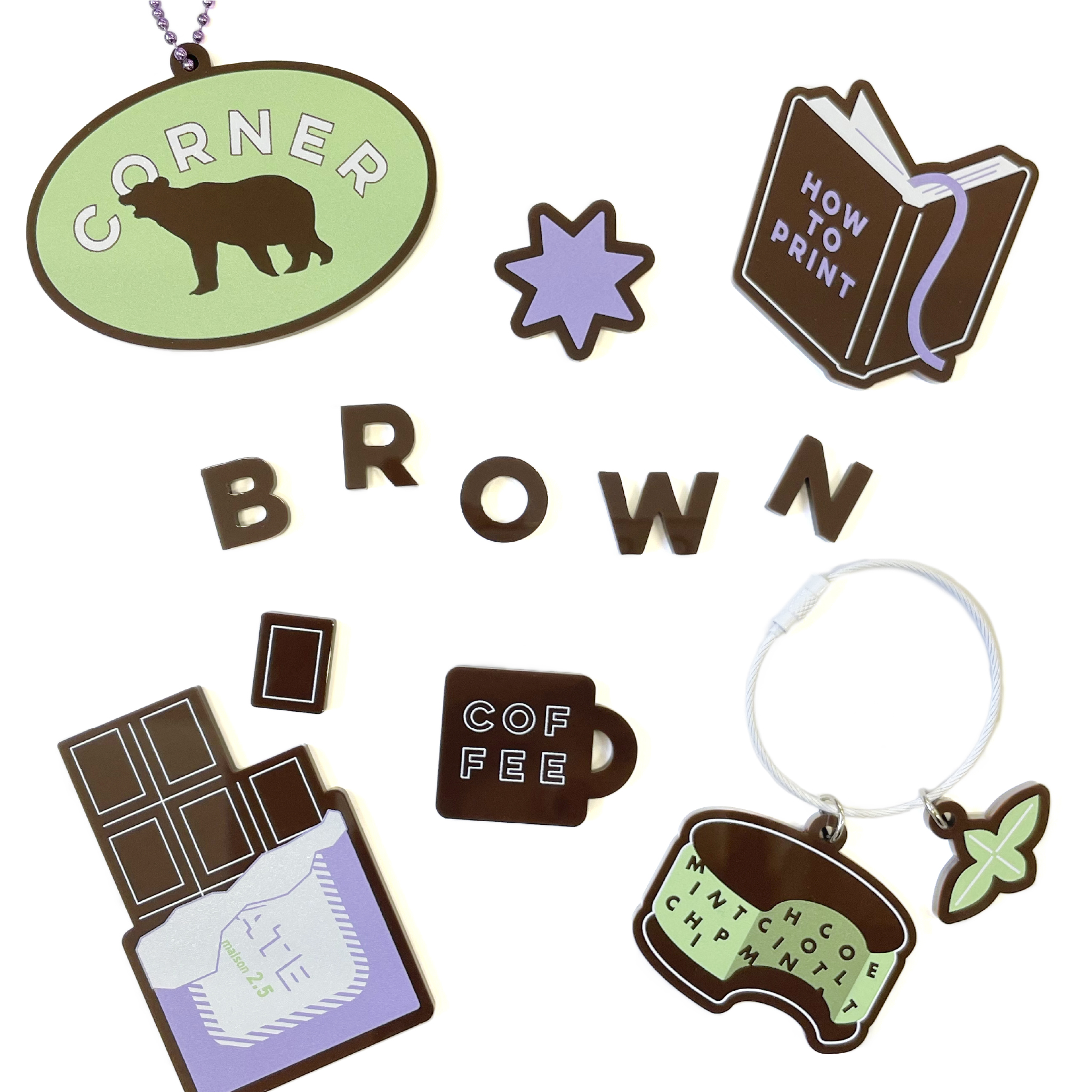 Acrylic Key Chain (7cm x 7cm or Less) (Set of 10) (#ACR-K07)