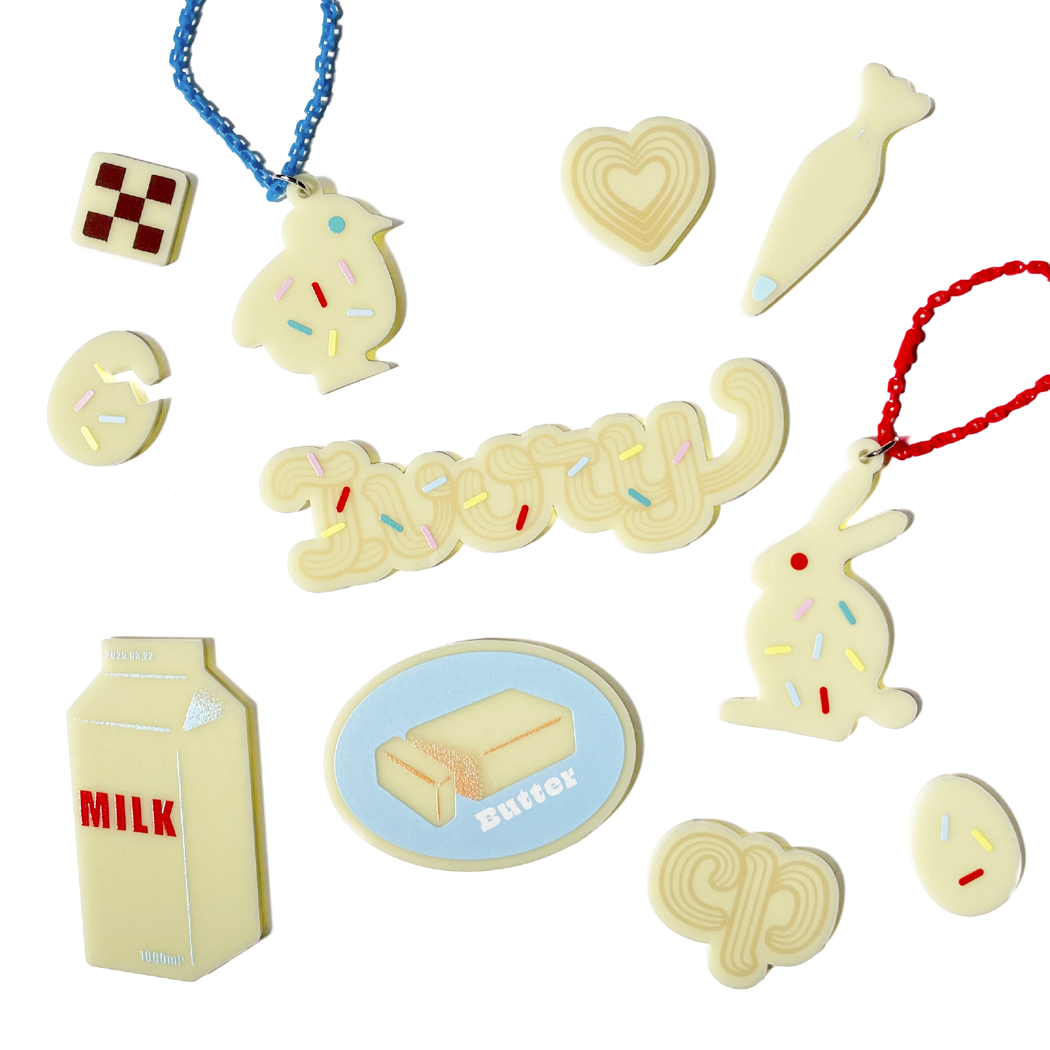 [Bulk Discount]   Acrylic Key Ring 5cm x 5cm or Less (Set of 100) (#ACR-K05_100)