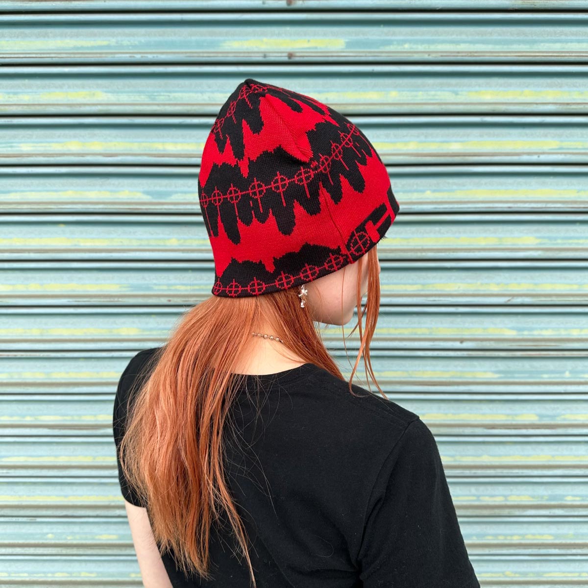 オリジナル編み総柄シングルビーニー [柄糸1色] (品番CPKN-002)