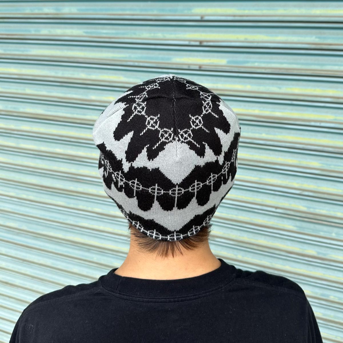 オリジナル編み総柄シングルビーニー [柄糸1色] (品番CPKN-002)