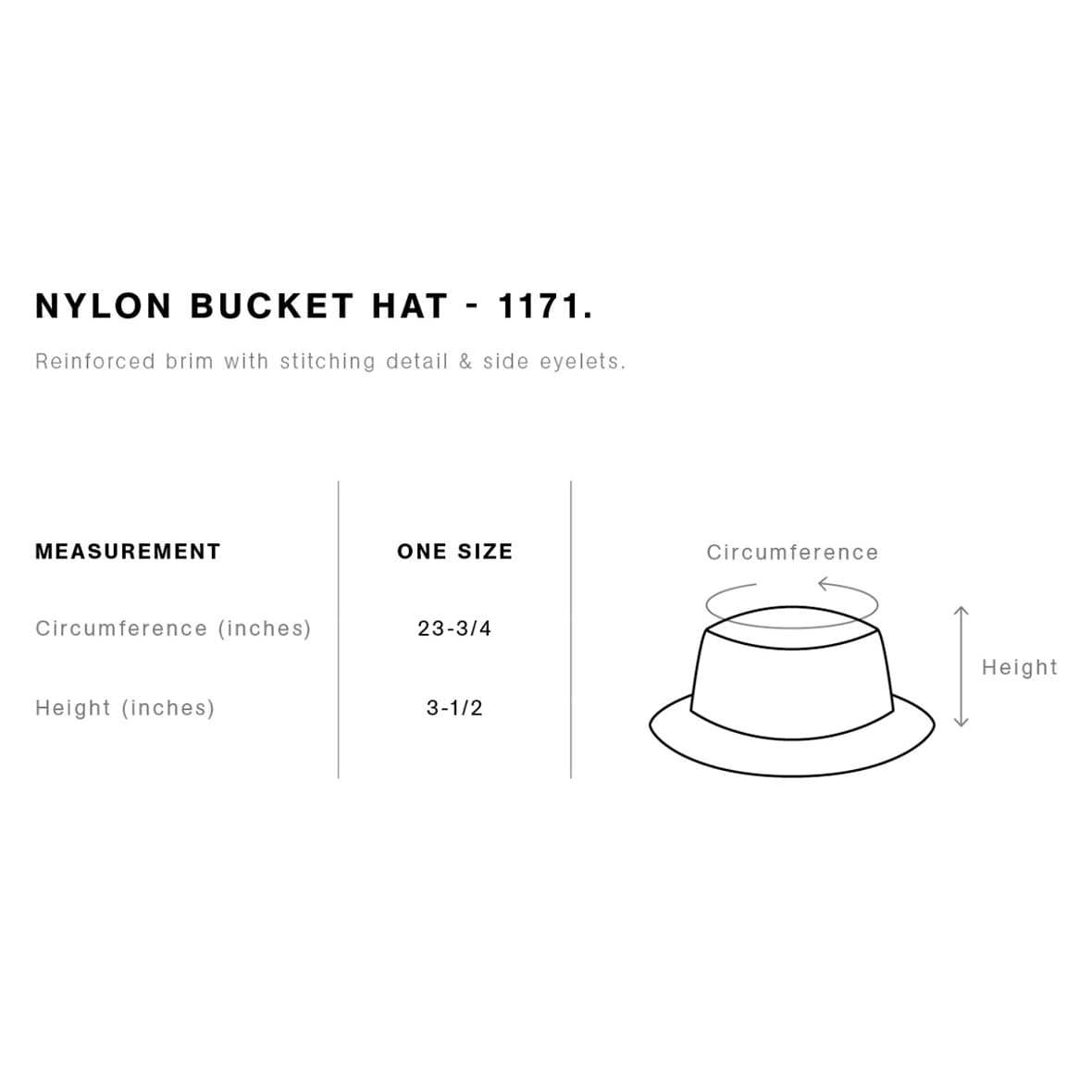 AS Colour アズカラー Nylon Bucket Hat (品番1171US)